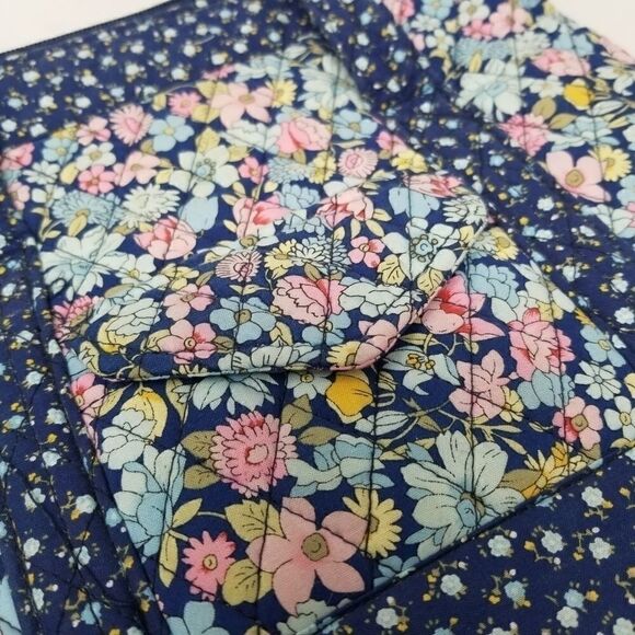 Misty Harbor Original Blue Pink Floral Quilted Bag - Picture 3 of 14